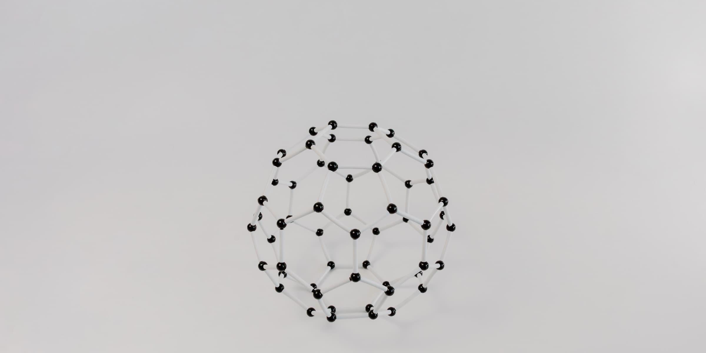 Abstract molecular model with hexagons on white